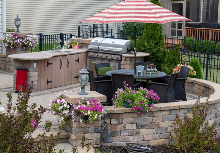 Rock Construction Outdoor Kitchen