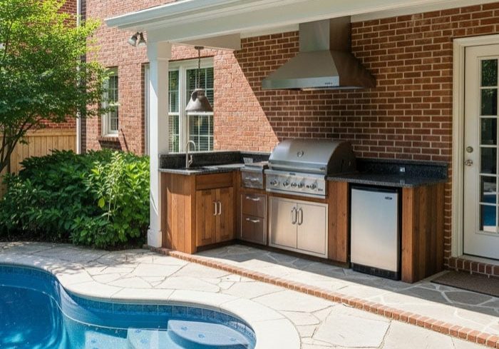 Rock Construction Outdoor Kitchen